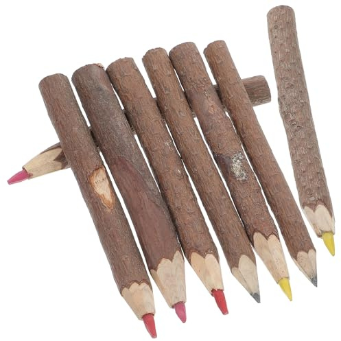 Operitacx 16 Stück Zweig Buntstifte Ast Bleistifte Ast Buntstifte Rindenstift Holzzweig Bleistift