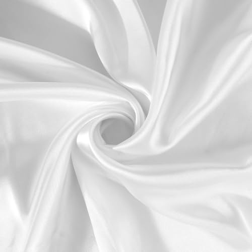 Satin Tissus Au Mètre 155 Cm X 92 Cm Blanc Brillant Et Soyeux Pour Robes De Mariée, Confection, Bricolage, Nappes, Couture - Doublure