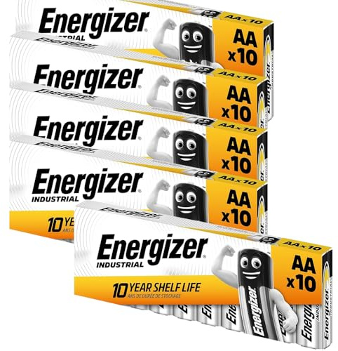 Industrial AA Batteries – 50 Pack | Alkaline Power Cells for High-Drain Devices, Professional & Everyday Business Equipment