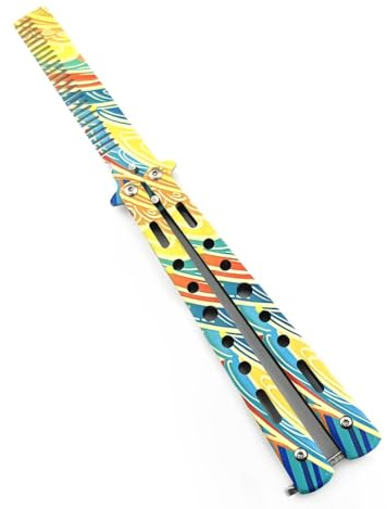 EIHI 1 Stück 3d sieben Farben Schmetterlings-Kamm, Butterfly Kamm Edelstahl Faltbarer, Taschenkamm Frühlings Haar Kamm für Haar Barberkamm Haarstyling Zubehör
