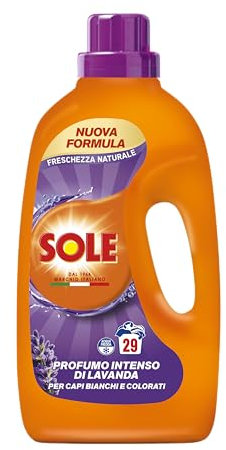 Sole Detersivo Lavatrice Freschezza Naturale 29 Lavaggi, Formula igienizzante, Detersivo Lavatrice Liquido Freschezza Naturale rimuove le macchie a basse temperature