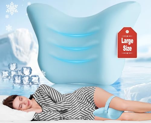 Hydomi Orthopädisches Kniekissen für Seitenschläfer | Premium Memory Foam Beinstützkissen mit kühlendem Bezug zum Schlafen | Verstellbarer Gurt zur Linderung von Rücken, Hüfte & Ischias