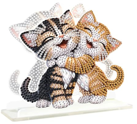 DCIDBEI Diamond Painting Serviettenhalter 15x15cm Diamant Malerei Servietten Halter Papier Serviettenhalter Handtuchhalter Serviettenspender für Esstische Picknicktische Katze Tischtuchspender
