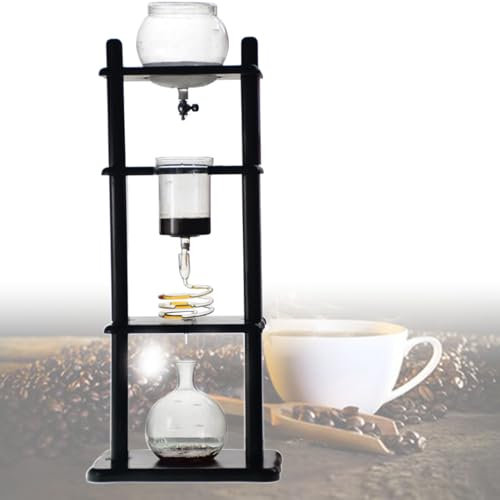 Nicvrea Cold Drip Coffee Maker Cold Brew Coffee Tower Slow Drip Japanese Cold Brew Maker Cold Brew Drip Ice Coffee Tower 1000ml, 13 * 8.7 * 32In for Home Office