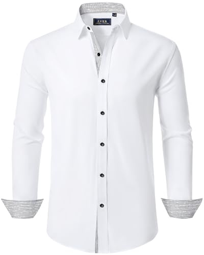 J.VER Hemd Herren Langarm Business Stretch Bügelfrei Regular Fit Oberhemd | S-4XL, Freizeit, Pflegeleicht, Knopfleiste, Hochzeit, Anzug, Büro, Party, Outdoor, Arbeit, Alltag, Urlaub, Männer