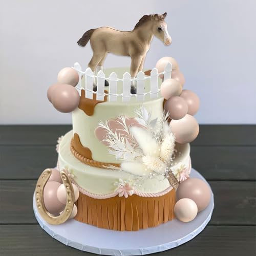 JeVenis Horse Cake Topper Decorations Western Themed Party Decorations | Rodeo Western Themed Party Decorations for Horse Cowboy Cowgirl Baby Shower Birthday Wedding Party Supplies