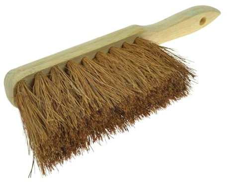 Soft Coco Hand Brush with Natural Coconut Bristles - 28cm Wooden Counter Bench Tabletop Cleaning Brush - Eco-Friendly Surface-Safe Indoor Dust Crumb Pet Hair Sweeper for Kitchen Office Workshop Use