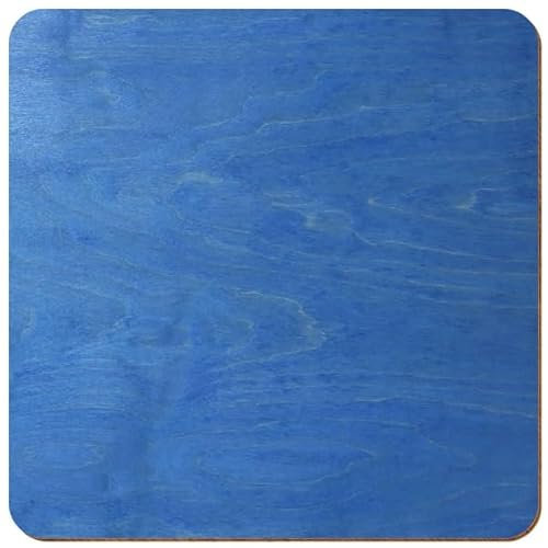 Lot de 10 carrés en bois bleu bleuet laqué des deux côtés - 3 à 50 cm - En contreplaqué de bouleau de 3 mm - Disponible individuellement ou en lot - Dimensions : 19 cm