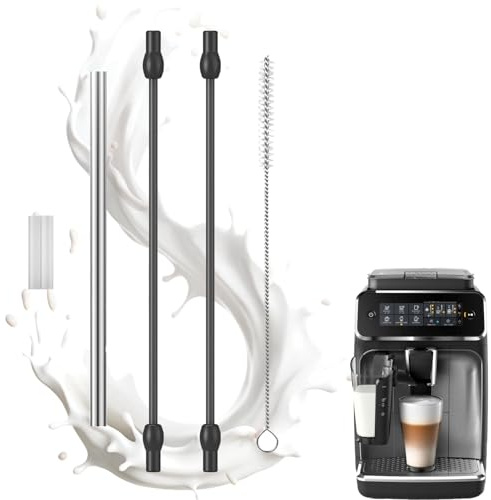 Manguera de leche compatible con Siemens EQ6,5 piezas de repuesto de manguera de leche EQ6, tubo de leche de acero inoxidable y juego de cepillo de limpieza, cafetera automática EQ6 300/500/700 y