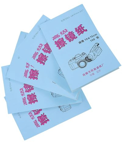 NUOBESTY Lens Cleaning Wipes Camera Lens Wipes Pre Moistened Phone Cleaner 100 Sheets Per Book 5-Book Set Dust-Free Eyeglass Cleaning Tissue for Glasses, Screens, and Cameras
