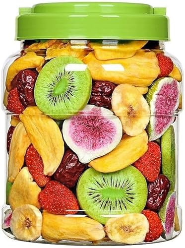 Crispy Fruits and Vegetables, Dried Fruits and Vegetables 250g/Can, Mixed Dried Fruit Chips, Okra, Radish, Banana, Durian, Fig, Crispy Fruit Snacks, Chinese Snack Gift Package (black sesame,500g)
