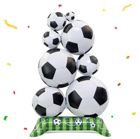 Palloncini da Calcio Decorazioni Palloncini Alluminio in Piedi | Pallon-cini in Foil Autoportanti a Tema Calcio,3D Giganti Decorazioni Festa a Tema Sportivo 150x83cm,Per Compleanno