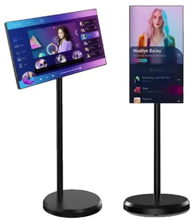 Portable Rolling Touchscreen Monitor with Android OS, Built-In Battery, Rotating Display for Home and Office Use