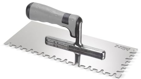 blizz-z Profi-Trapezkelle mit Softgriff - B: 130 mm, L: 280 mm - 1 Stück | aus Edelstahl, rostfrei - Stärke: 0,7 mm - Kelle zum hohlraumfreien Verlegen von Fliesen, Platten und Marmor- Made in Germany