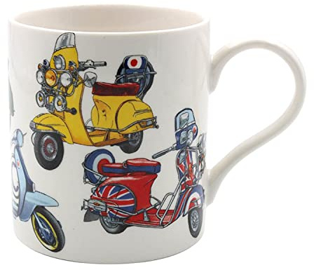 lesser and pavey Ceramic Mug | Scooters | 1 Piece - 13x9x10 cm, White | Ceramic Coffee Mug, Home Or Work, Premium Design, Tea, Coffee, Hot Drinks