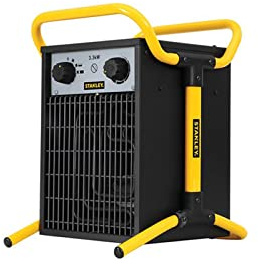 Stanley Heizlüfter ST-033-230-E - Werkstattheizung 230V - 3 Heizstufen - 40W/ 1650W/ 3300W - IPX4 Zertifiziert - Schwarz/Gelb