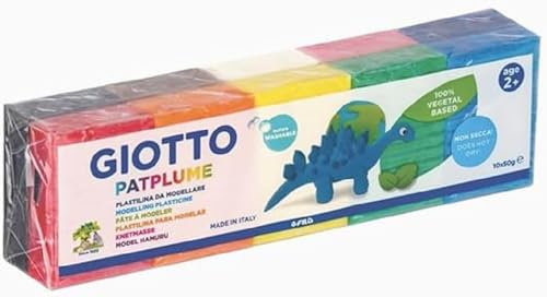 Patplume 513300 - Giotto Patplume 10X50G Panetti Colori Assortiti, multicolore