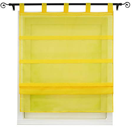Joyswahl Voile Bistrogardinen Raffrollo mit Schlaufen »Oonagh« Schals Fenster Vorhänge BxH 120x140cm Gelb 1er Pack