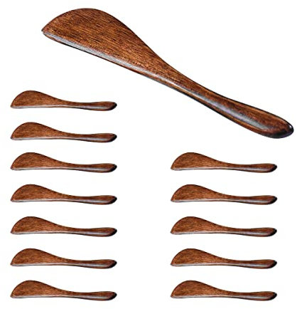 Jagowa Set of 12 Wooden Butter Spreaders - Ideal for Breakfast, Jam, Cheese and Sandwiches - Essential Tableware Knives