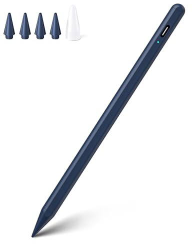 Stylus Stift für iPad 2018-2025,iPad Stift 2.Generation mit Palm-Ablehnung, Neigungsempfindlich, Magnetische Stylus Pen für iPad 6./7./8./9./10./Air 3./4./5./ Mini 5./6./Pro 11/Pro12.9 (Blau)