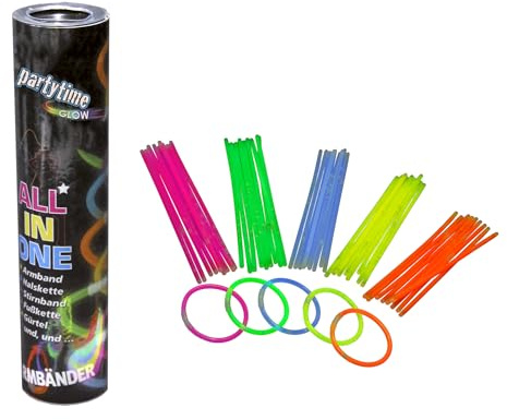 Classic Line 0946-028 - Knicklicht Leuchtarmbänder, 50 Stück inklusive Verbinder, Leuchtstäbe, Neon Party