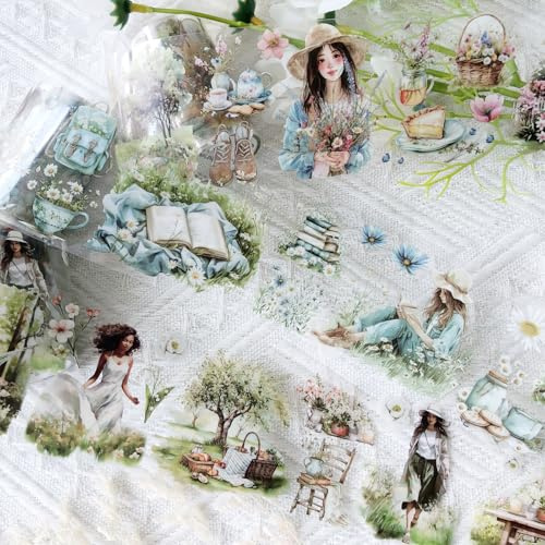 Arpaper Washi Tape PET Fiori Stickers Adesivi Decorativi Scrapbooking Stickers 3 Rollen per Calendari Biglietti D'auguri Album Bullet Journal Accessori Diario Album (Camping Party 2)