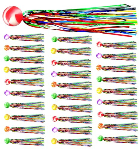 UPUPGO 30 Pezzi Palline Rimbalzanti,Palline Rimbalzanti con Nastro Colorato Multicolore Palline Gonfiabili per Bambini Alta Elasticità Pallina Rimbalzante Divertimento Palline di Gomma