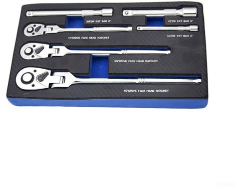 SPORTARC 6 chiavi a cricchetto a 72 denti, set di chiavi a cricchetto con testa flessibile, chiavi combinate e chiavi inglesi, regolabile a 180 gradi