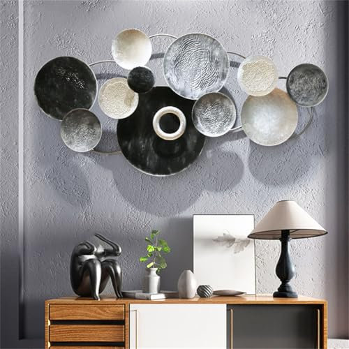 3D-Wandkunstdekor aus Metall, große Wanddekoration aus Metall, Boho-Lotusblatt-Wanddekoration aus Metall, abstrakte Wandkunst, Raumdekoration für Zuhause, Moderne Luxus-Wandskulptur, 134 x 65,4 cm