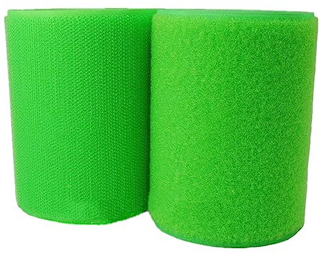 Ruban auto-agrippant à coudre - 100 mm - Bandes en nylon non adhésives - Vert fluo - 100 mm x 1,8 m