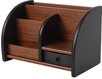 Estabeter Schreibtisch Organizer Schreibtischorganizer Büro Schreibtisch Organizer Tisch Organizer aus Holz Stiftehalter Schreibtischorganisator Stiftebox für Büro, Home Office
