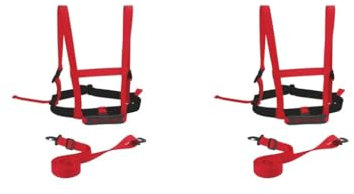 Timcryxient 2 Set Kinder Ski-Geschirr, Sicherheits-Schultergurt für Snowboard-Training, Rot, 3 m x 2,5 cm