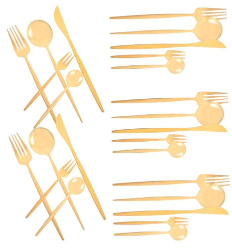 Yardenfun Couverts Acier Inoxydable Ensemble De Fourchettes Et Cuillères Argenterie De Cuisine Vaisselle Occidentale