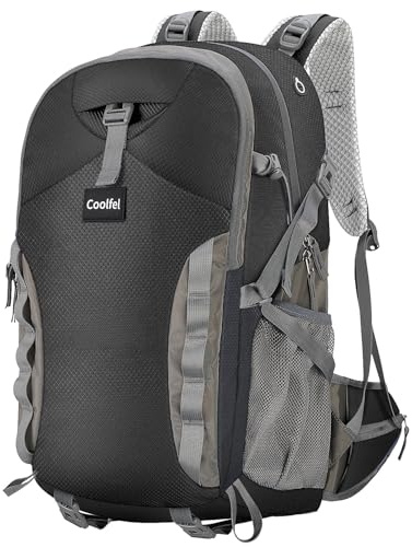 Coolfel Zaino Trekking 40L, Ultraleggero Impermeabile Zaino da Viaggio con Copertura Antipioggia per Escursione Escursionismo Campeggio, Uomo e Donna