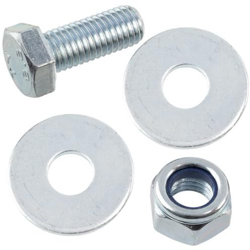 AERZETIX - Set di 10 bulloni a testa esagonale M12x30 mm + 20 rondelle larghe + 10 dadi esagonali autobloccanti M12 | Per progetti domestici, ristrutturazioni e riparazioni leggere | acciaio