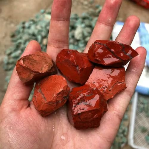 50 g de espécimen de roca de cuarzo transparente mineral natural, colección curativa, mezcla natural de chakras, piedra para pecera - Jaspe rojo