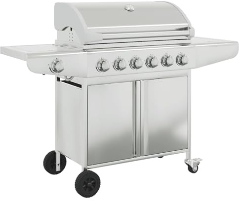 Gecheer Gas BBQ Grill with 7 Burners Silver Stainless Steel barbecue grill Model367594