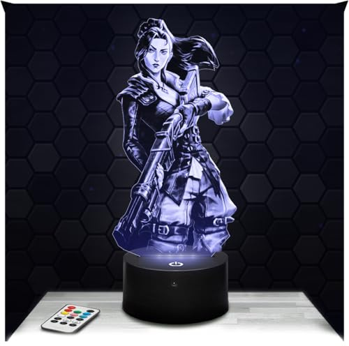 Lampephoto.fr - Lámpara 3D Arca ne Caitlyn, Juegos de Video Regalo Geek Hombre, Gamer, Luz Nocturna Táctil Led, Idea Regalo Navidad Cumpleaños Hombre Mujer, Objeto decoración habitación