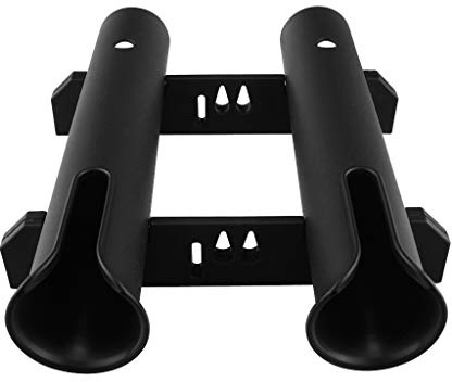 CRDARAAV Boat Fishing 2 Tube Link Rod Holder Rack Storage Rest Bracket Socket - Black