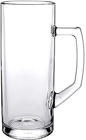 Borgonovo 12002620 Reno Bierseidel, Bierkrug, Bierglas, 645ml, mit Füllstrich bei 0.5l, Glas, transparent, 6 Stück