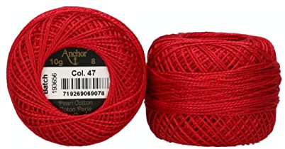 Anchor Perlgarn 8, 4591008-00047, Farbe:kirschrot, Stickgarne