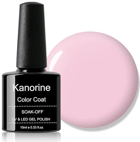 KANORINE Gel Polish Soak-Off UV/LED Gel Nail Polish ，blush,pale, pink Color Coat Gel Nail Varnish Nail Art TYPE 10ml