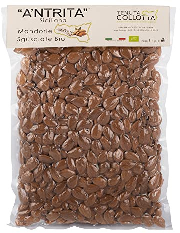 A'Ntrita® - Amandes Bio Décortiquées 1 Kg - 100% Italiennes - Produit en Sicile