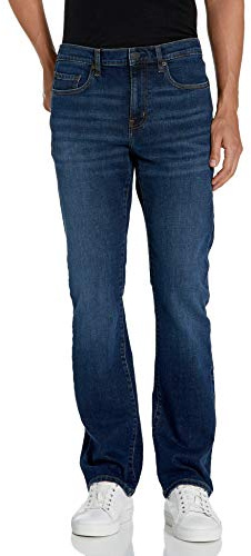 Amazon Essentials Men's Bootcut-jeans smal passform, Mörkblå vintage, 32W / 30L