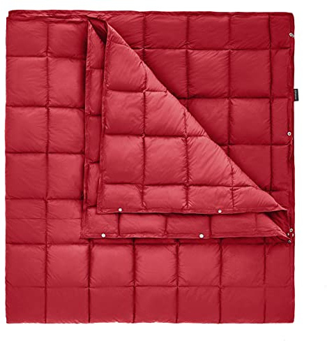 KingCamp Ultralätt resefilt, varm utomhusfilt, vindtät campingfilt, vattenavvisande kompakt liten förpackningsstorlek för resor picknick resor hemma 200 × 144 cm vinröd