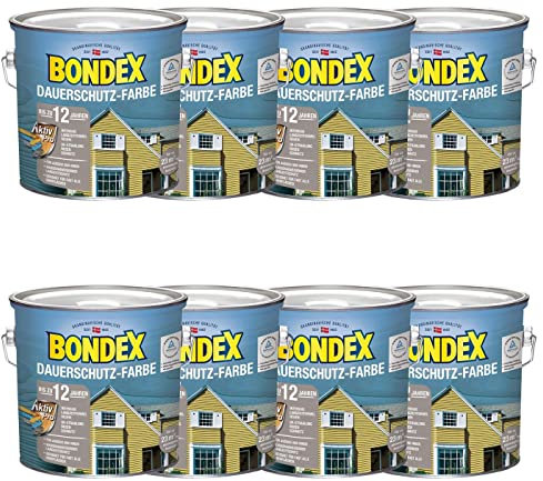 Bondex BigPack XXL 8x Dauerschutz-Farbe Silbergrau 2,50l 32987
