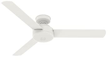 Hunter 52 inch Indoor Ceiling Fan No Light - White Modern Ceiling Fan without Light, 3 Blades, Standard Mount, For Bedroom, Living Room, or Kitchen, Wall Control - Presto 50811, Matte White