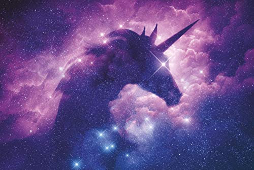 Magnettafel Pinnwand Magnetboard Einhorn lila Glitzer Größe 60 x 40 cm