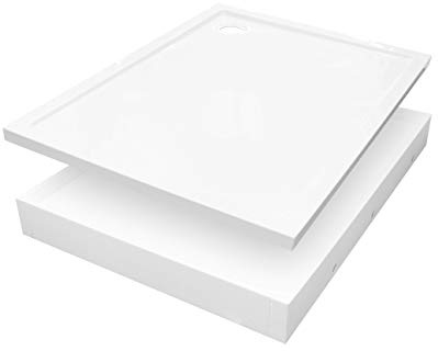 Sellon24® Duschtasse Duschwanne mit Styroporträger Bad Dusche Quadrat Rechteck Standard Weiß 17cm hoch Senta New (90x100x4,5/17)