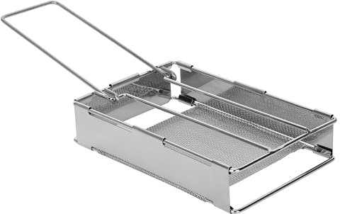 VBESTLIFE Piatto Tostapane Pieghevole, Portatile Pieghevole Tostapane in Acciaio Inox Fornello Portatile da Picnic Pane Arrosto, per Campeggio Pesca Escursionismo Pane Arrosto